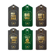 Set of tag sale vector