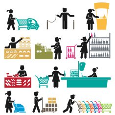 EMPLOYEES IN THE SUPERMARKET