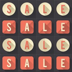 Sale flat icons collection