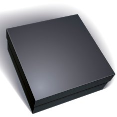 Package black box design isolated on white background
