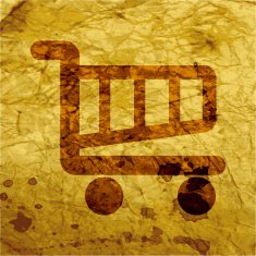 Shopping basket Flat modern web button and space for your N10