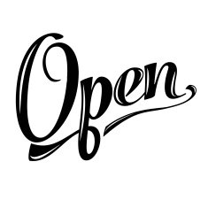 retro open sign on white N2