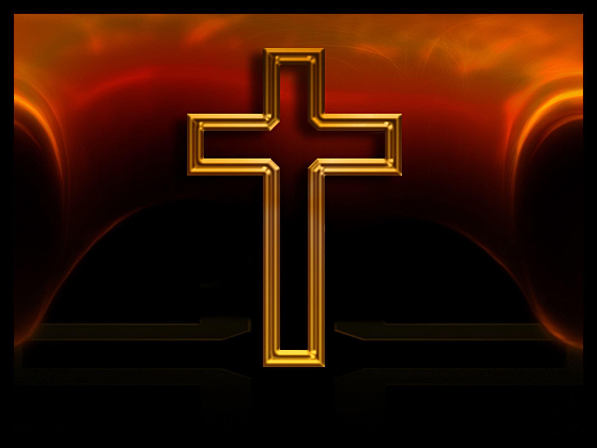 Cross in flames free image download