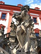 Historical sculptures near castle, czech, Prague