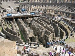 tourists in Colosseum, Italy