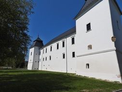 historic castle with white walls