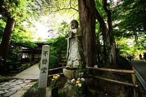 mysterious buddha statue in japan mountain