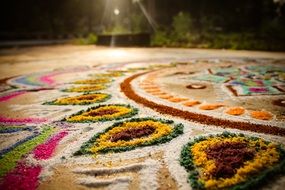 closeup photo of the colorful carpet