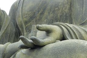 hand of big sitting Buddha statue