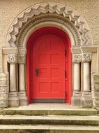 red church door