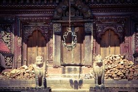 ornate porch of hindu temple