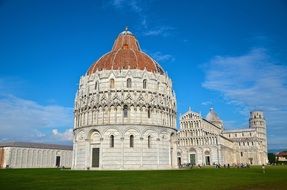 church against the blue sky in italy