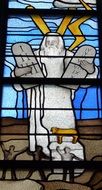 Moses in a church stained glass window