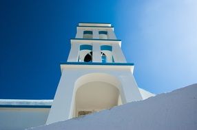 greek crete church at the sunlight