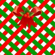 Beautiful colorful Christmas decorative background with a bow