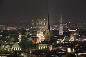 Cityscape of the night of Hamburg