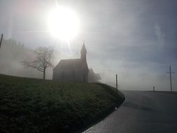 Photo of chapel at the sunlight