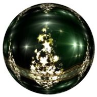 green christmas ball with highlights