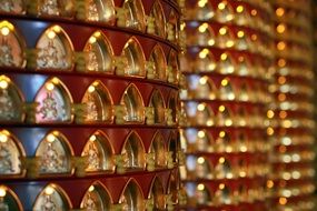 golden decoration of the temple in Taiwan