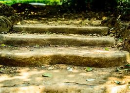 Old stone stairway to the temple