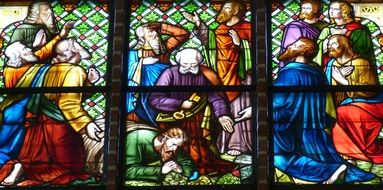 Stained-glass window with the image of the apostles