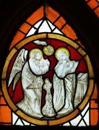 Colorful stained glass in the church