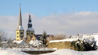 church in winter, germany, lemgo
