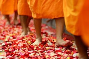 buddhists walk