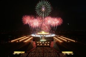 fireworks in the temple of buddhism