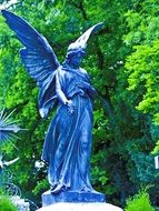 blue angel statue in the park