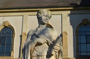 sculpture in front of the protestant church in Hockenheim, Germany
