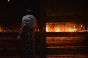 candles on the tomb of jesus in israel