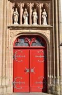 red door in the monastery