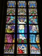 Biblical church stained glass