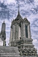 antique gray temple in Thailand