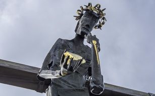 sculpture of the crucifixion of Christ at Calvary