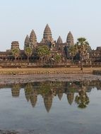 Angkor Wat is a temple complex in Cambodia and is the largest religious monument in the world