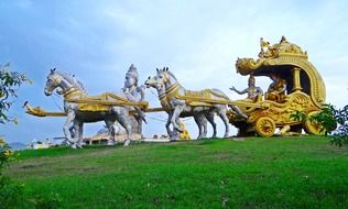 chariot on a green hill, india