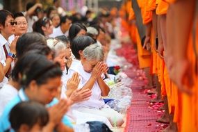 people praying of monks buddhists buddhism