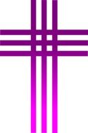 purple religion cross drawing