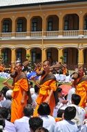 buddhists monks meditate traditions of thailand