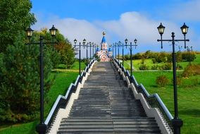 front staircase to the cathedral in Khabarovsk