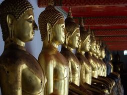 golden buddha statues in Bangkok