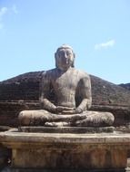 A huge Buddha statue in the open air in Sri Lanka
