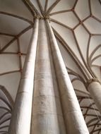 stone column as part of the interior of the church