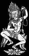 black and white temple dancer deity thailand