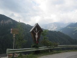 religion symbol shield on a street