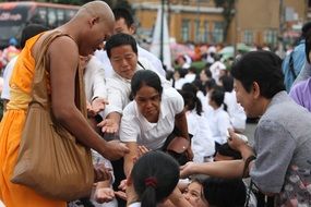 Buddhist in the orange robe