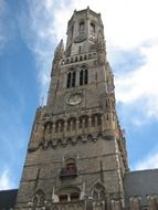 belfry of bruges church in Belgium