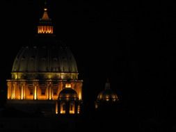 night illumination of St. Peter's Basilica